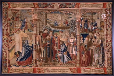 Series The Legend of the Madonna of the Sablon. The statue of the Madonna comes to the church of Sablon.