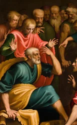 Chapel of the SS Sacrament, First span south side, Bernardino Campi, Lavender of the Feet, (detail) 1569