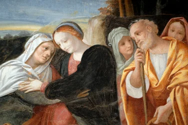 Mary with St Anne and St Joachim (detail)
