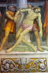 Jesus Tied to Column, Fresco by Bernardino Luini in the Church of Saint Maurice at the Maggiore Monastery, Milan, Lombardy, Italy
