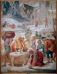 The Gathering of Manna, Israelites in the Desert