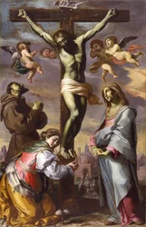 The Crucifixion with the Virgin and Saints Francis and Agatha, Mid 17th Century