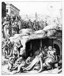 The Adoration of the Magi, engraved by Hendrik Goltzius