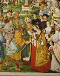 Aeneas Silvius Piccolomini Presents Emperor Friedrich III to His Bride, Eleanor of Portugal