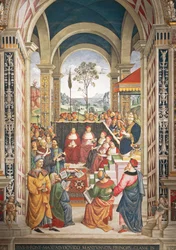 Pius II convened in Mantova for diet organized to plan Crusade against Turks (detail)