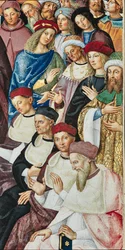 The Piccolomini Library, south east wall: “Aeneas Sylvius receives the Cardinal’s hat from Pope Calixtus III, December 17