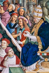 The Piccolomini Library, south west wall: Pius II presides over the Diet of Mantua