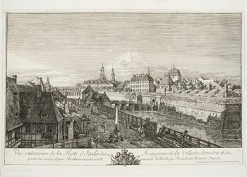 Exterior View of the Italian Gate of the Ramparts of the Town of Dresden