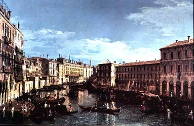 Grand Canal, Venice, Looking South to the Rialto Bridge