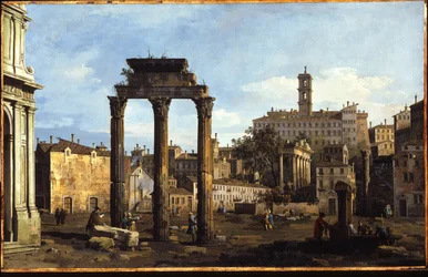 Rome - The Forum with the Temple of Castor and Pollux