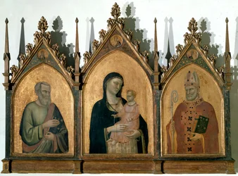 Triptych of the All Saints or Madonna with Child Between St. Matthew the Evangelist and St. Nicholas of Bari