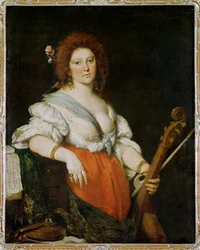 The Singer Barbara Strozzi with a Viola da Gamba
