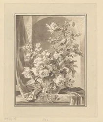 Vase with Flowers in a Niche