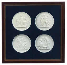 A Set of Four Relief-Moulded Plaques, Late 20th Century