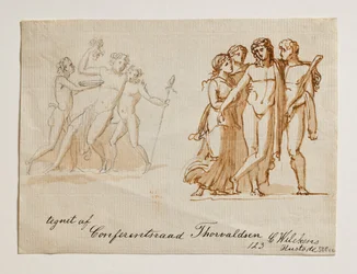 Bacchus and Two Fauns. Bacchus, Hercules and Two Women