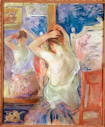 In front of the mirror