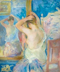 In front of the mirror, c. 1890