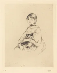 Little Girl with Cat, 1888-1890