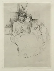 The Drawing Lesson (Berthe Morisot Drawing with Her Daughter)