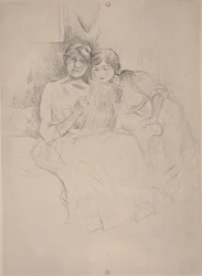 The Drawing Lesson - Berthe Morisot drawing with her daughter