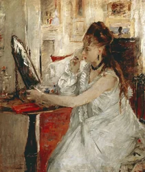 Young Woman Powdering Her Face