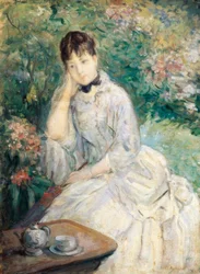 Young Woman Seated on a Sofa