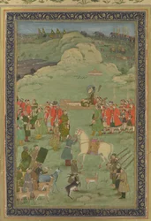 The Emperor Aurangzeb Carried on a Palanquin