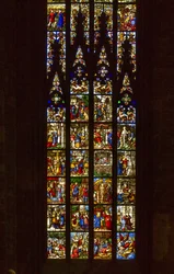 Stained glass window with the Stories of Saint Catherine of Alexandria, Milan Cathedral