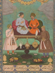 Jahangir Entertains Shah Abbas from the St. Petersburg Album (detail)