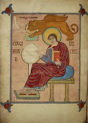 St. Mark, from the Lindisfarne Gospels, 710-21