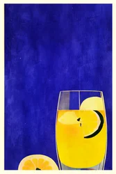Lemon Drink on Blue