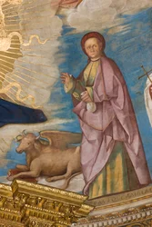 Apse, Pantocrator among Saints Marcellino, Imerio, Omobono, Peter Exorcist (detail of St. Omobono)