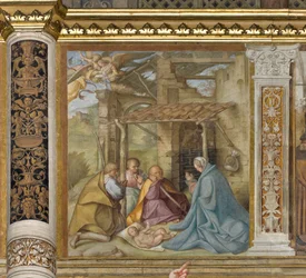 Central Nave, Fourth North Span, Adoration of the Shepherds, Boccaccio Boccaccino 1516-17