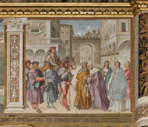 Central Nave, First North Span, Meeting of St. Joachim and Sant