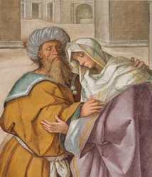 Central Nave, First North Span, Meeting of St. Joachim and Sant