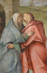 Central Nave, Third North Span, Visitation, Boccaccio Boccaccino 1516-17 (detail)