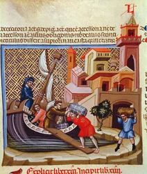 Loading Goods on to a Ship, from the manuscript 