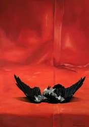 Crimson Bird Still Life