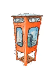 Orange Telephone Booth