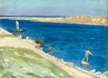 River Landscape with Anglers
