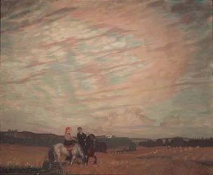 Self-portrait with the wife on horseback