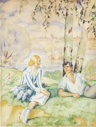 Spring on the riverbank