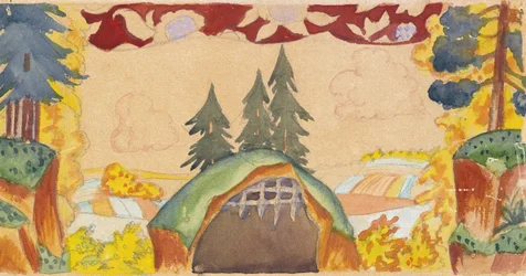 Stage design for the opera The Golden Cockerel by N. Rimsky-Korsakov, 1927