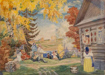 Stage Design for the Theatre Play Peasant Women by Alexander Neverov
