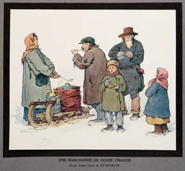 A Hot Soup Seller, from Histoire des Soviets, pub. 1922