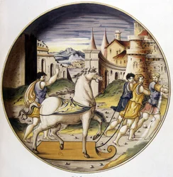 The Trojan Horse - in “Collection of Italian Faiences of the XV, XVI and 17th Centuries” designed by Carle Delange and Borneman