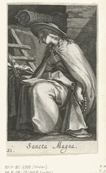 Saint Magna as a Hermit Sancta Magna (title on object) Hermits (series title) Sacra Eremus Ascetriarum (series title)