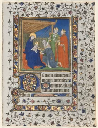 Bifolio from a Book of Hours: Adoration of the Magi