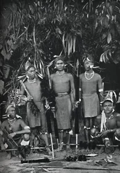 Angami Nagas in full dress, 1902