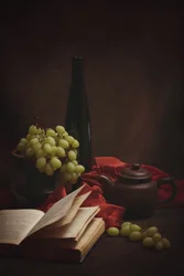 Grapes Old Book Teapot